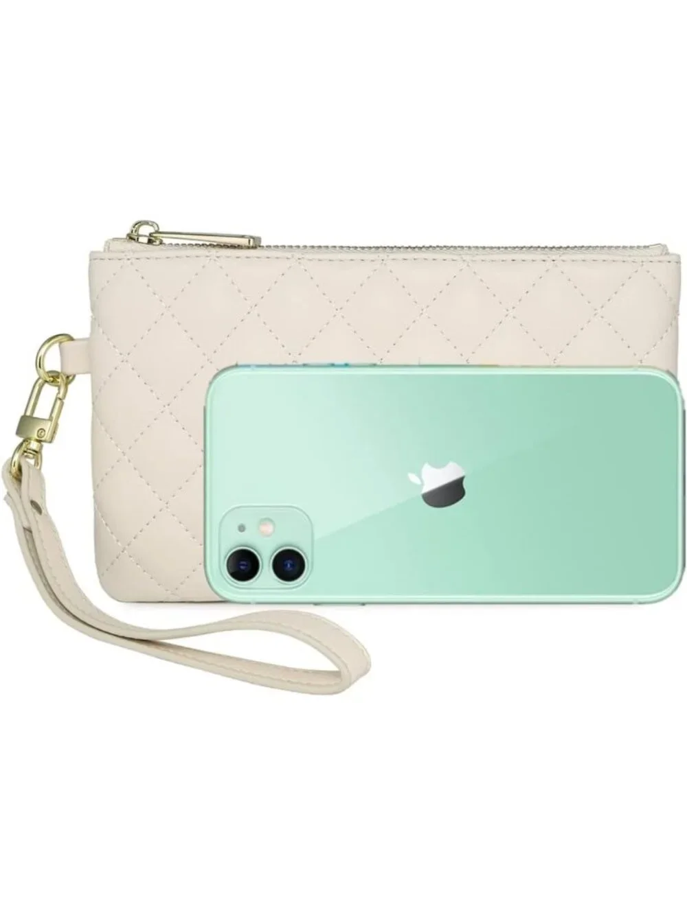 Genuine Leather Wristlet Clutch Bag with Card Slots & Phone Holder for Men
